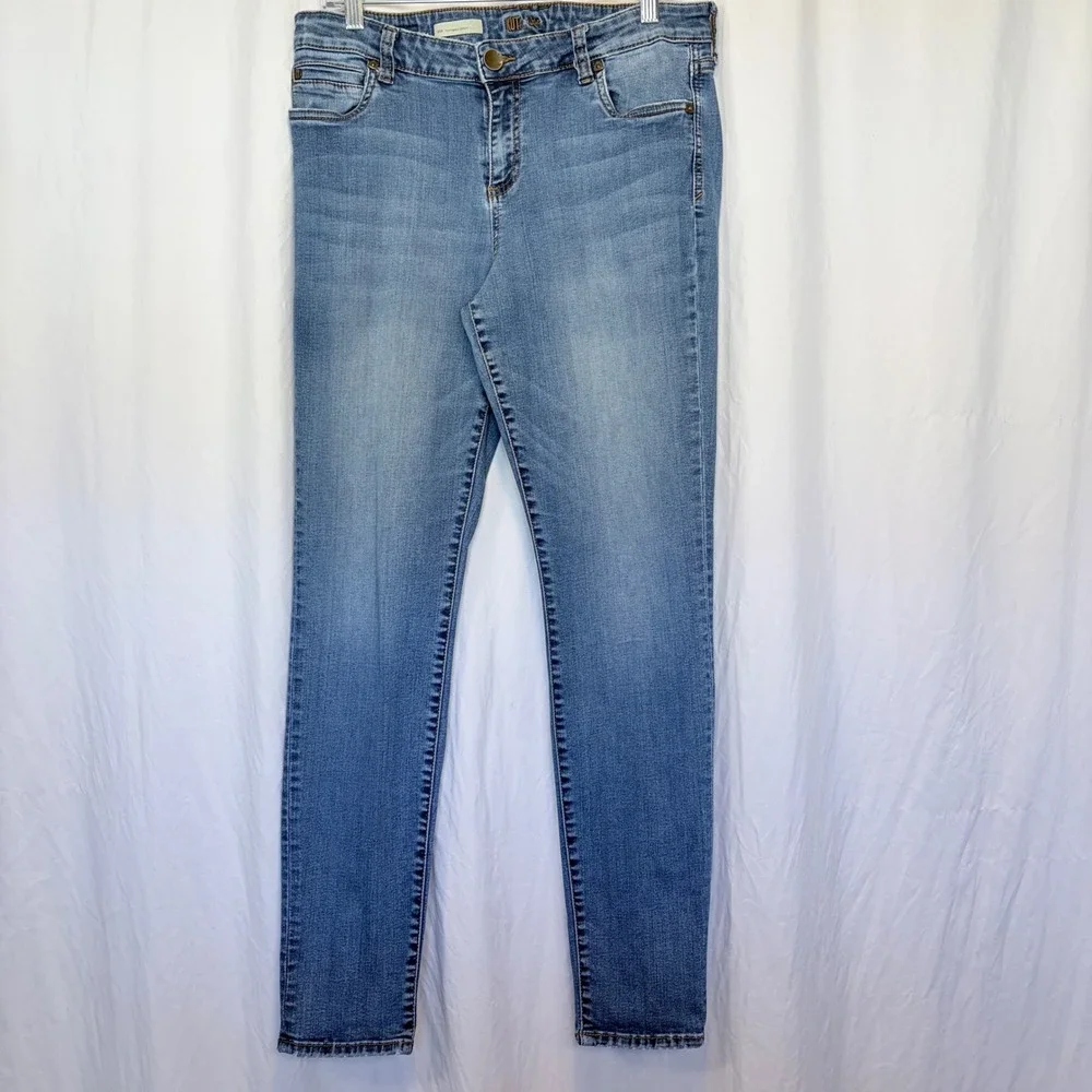 KUT from the Kloth Jeans Mia Toothpick Skinny Blue Stretch Denim Size 14